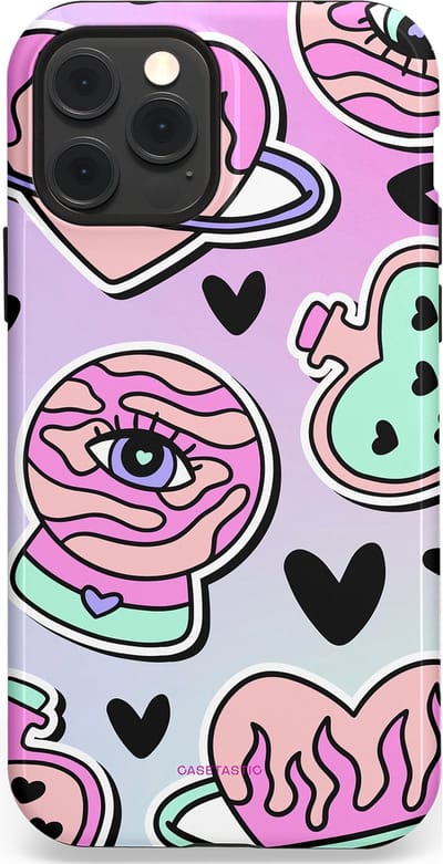 Casetastic Hoesje Geschikt voor Apple iPhone 12/12 Pro Magsafe - Stijlvolle Beschermende Duo-layer Case - Pastel Popart