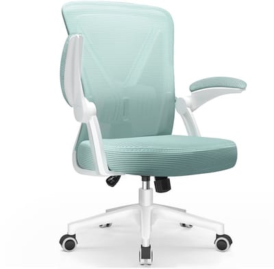 Elekiatech Ergonomische Bureaustoel - Bureaustoel - Opklapbare Armleuningen - Bureaustoelen voor Volwassenen - 150 Kg - Lichtgroen