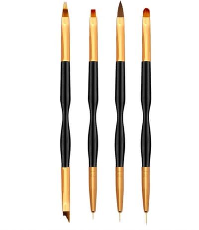 Set van 4 delig Nail Art Penselen - nail art set - dubbelzijdige nagel penseel - LOUZIR