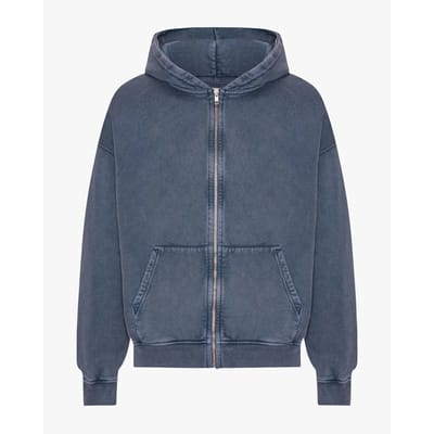 Oversized hoodie met volledige rits Colorful Standard Organic Neptune Blue