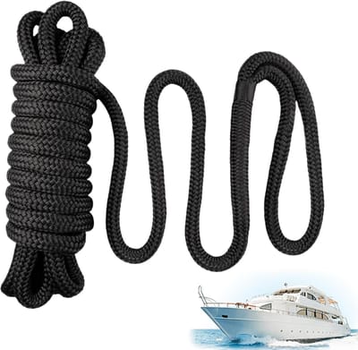 Aanmeerlijnen - Bootlijnen - Veilig Aanleggen - Duurzaam Nylon - 16 mm x 45 meter - Zwart