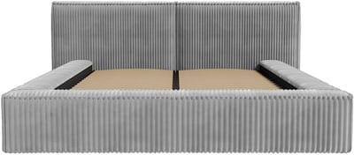 Vente-unique Bed met opbergruimte fluweel lichtgrijs 140 x