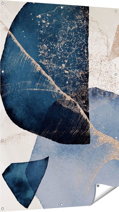Gards Tuinposter Abstracte Kunst - Marmer met Gloed - 100x150 cm - Tuindoek - Tuindecoratie - Wanddecoratie buiten - Tuinschilderij