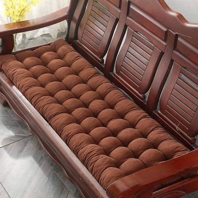 Zitkussen Bank - Tuinkussen Buiten - Comfortabel Zitten - Antislip Bevestiging - 160x55cm - Koffie