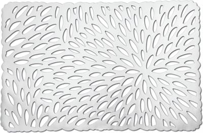 Zeller placemat - 1x stuks - glanzend zilver - rechthoekig - 29 x 44 cm - onderleggers