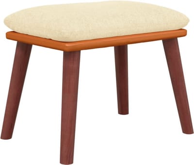 vidaXL - Voetenbank - 45x29,5x35 - cm - stof - en - kunstleer - crèmekleurig
