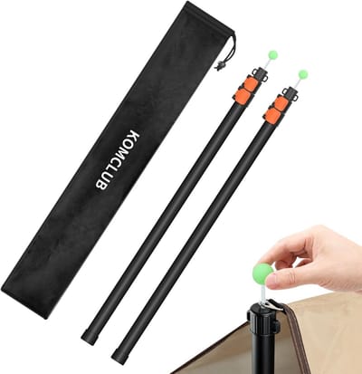 Verstelbare Telescopische Tentstokken Set van 2 - Aluminium Steunstangen voor Tenten en Voortenten - 247 cm