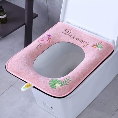 Toiletbril Kussen - WC Dekselhoes - Hygiënisch Comfort - Zachte Pluche Stof - Universeel Vierkant