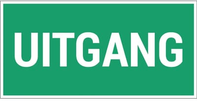 Uitgang nooduitgang bord | gecoat dibond materiaal | 20 x 10 cm