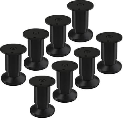 SOTECH 8 stuks meubelpoten TERRA hoogte 80 mm zwart geanodiseerd hoogte verstelbaar tot max. 15 mm, belastbaar tot 250 kg / elke poot