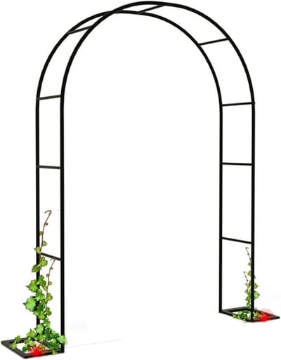 Rozenboog Metaal - Tuinboog Klimhulp - Planten Versieren - Versterkte Stevigheid - B 140 x H 230 cm - Zwart