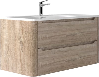 LINEA UNO - Riven 100 - Licht eiken - Badmeubel - - 301744