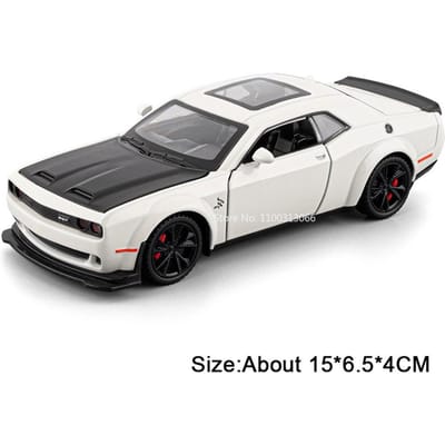 1:32 Challenger Srt Hellcat Speelgoed Auto's Modellen Legering Diecast Met Licht Muziek Miniatuur Voertuig Pull-back Auto Verjaardagscadeaus gray