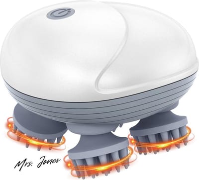 Mrs. Jones Elektrisch hoofdmassageapparaat draagbaar huisdiermassageapparaat - draadloos - USB-oplaadbaar - 5 modi - 4 koppen - waterdicht - elektrische scalp massageapparaat .