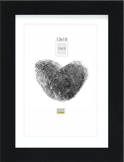 Deknudt Frames fotolijst - zwart met passe-partout - 10x15 / 13x18 cm