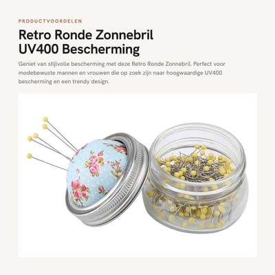 Dailygoods- Zonnebril UV400 Bescherming - Retro Rond Design - Zonnebril Heren - Zonnebril Dames - Anti-Reflecterend - Polarized Glazen
