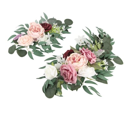 2 stuks Kunstmatige Boogbloemen Swag voor Bruiloft Welkomstbord Bloemen Decoratie Receptie Achtergrond Decoratie Type 6