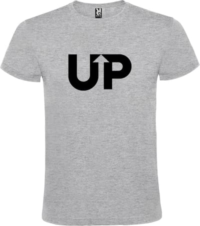Grijs T-shirt ‘UP’ Zwart Maat XS