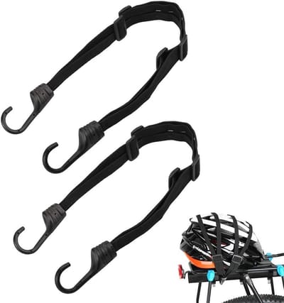 Set van 2 Elastische Riemen met Haak voor Fiets en Motor, Verstelbare Helm Riemen, Fiets Tensioner en Flat Tensioner voor Veilig Transport