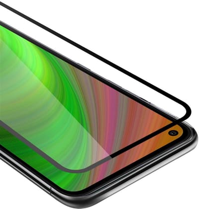 Cadorabo Screenprotector geschikt voor LG K61 Volledig scherm pantserfolie Beschermfolie in TRANSPARANT met ZWART - Gehard (Tempered) display beschermglas in 9H hardheid met 3D Touch
