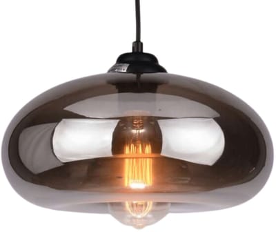 Kosilum - Ellipse - Hanglamp - Rookgrijs - Metaal en glas