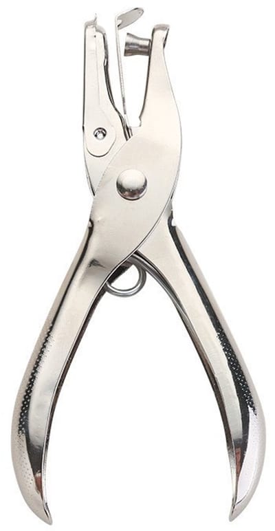 6 mm handmatige perforator met enkel gat, zilveren perforator, A4-papier met enkel gat, geschikt voor kantoor- en studentenbenodigdheden