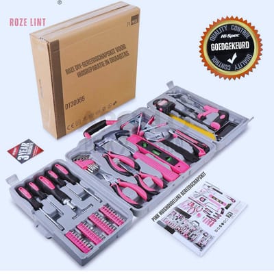 Thuys – Complete 71-delige Roze Gereedschapsset Voor Huishoudelijk Gebruik – Inclusief Schroevendraaiers