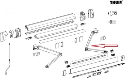 Thule RH Spring Arm Compleet 5200 2.60mtr