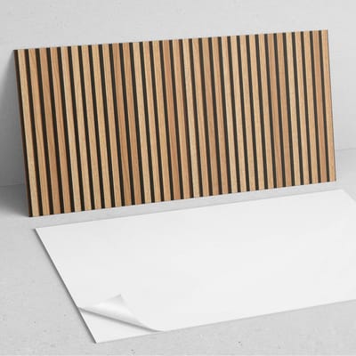 Coloray Wandpanelen Zelfklevend - Een bord met verticale patronen PVC Wandpaneel - 100 cm x 50 cm - Bruin Wandbekleding Zelfklevend - 1 stuk - Texturen Wandpanelen Zelfklevend - Keuken Wandpanelen - Wandpanelen Badkamer