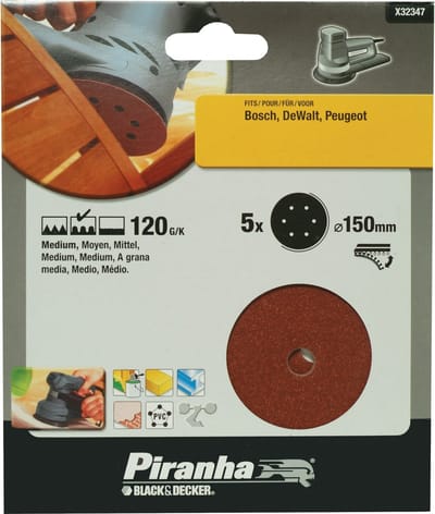 Piranha schuurschijf X32342-XJ - Korrel 120 - Ø150 mm (5 stuks)