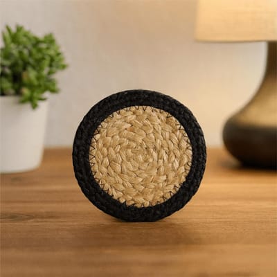 Ancient Wisdom - Decoratieve schaal - Jute en katoen multicolor 10 cm - onderzetter - edelsteen - knutselproject - terrarium - aquarium