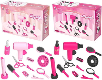 Haarstylingset Meisje - Kappersspeelgoed - Rollenspel Salon - Kindvriendelijk Veilig - 14 Delig - Rood