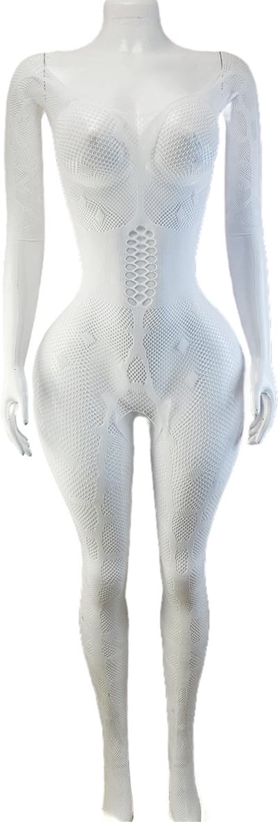BamBella ® - Panty pak -Onesize - body suit - Dames - Onesize - Erotische jumpsuit van kant lingerie wit