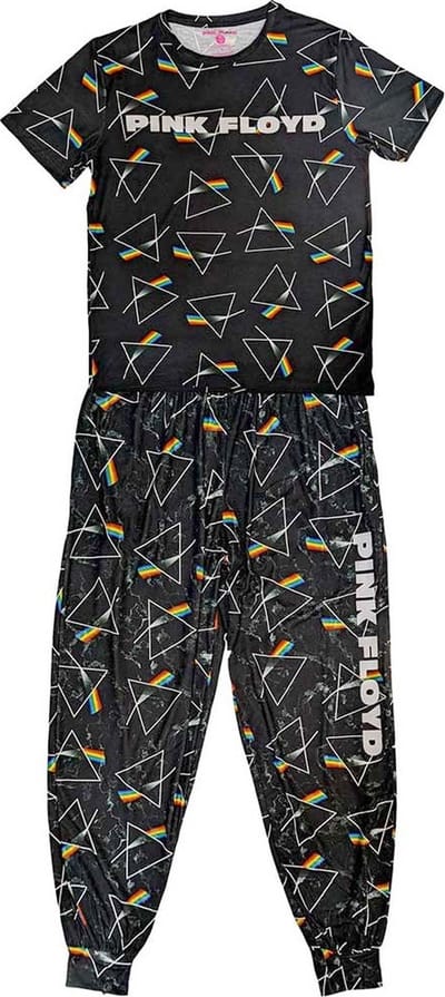 Pink Floyd - Prism Repeat Pyjama - S - Zwart