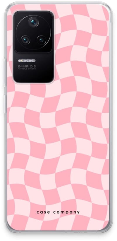 Case Company® - Hoesje geschikt voor Xiaomi Poco F4 hoesje - Grid Roos - Soft Cover Telefoonhoesje - Bescherming aan alle Kanten en Schermrand