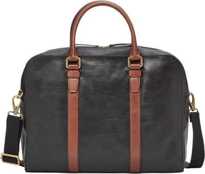 FOSSIL Handtas Schoudertas met laptopvak Evan Workbag Black Zwart