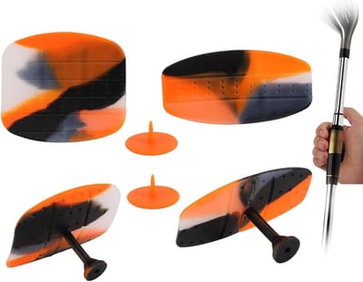 Golf T-Greep Trainers - Swing Hulpmiddel - Golf Swing Verbeteren - Anti-Slip Siliconen - 2 Stuks - Oranje Wit Zwart