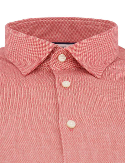Desoto Overhemd Casual Kent Uni Color Oxford Short Sleeve Rood / male