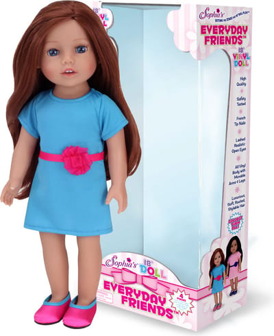 Sophia's 45,7 cm Pop "Hailey" - Blauw Jurk en Felroze Schoenen