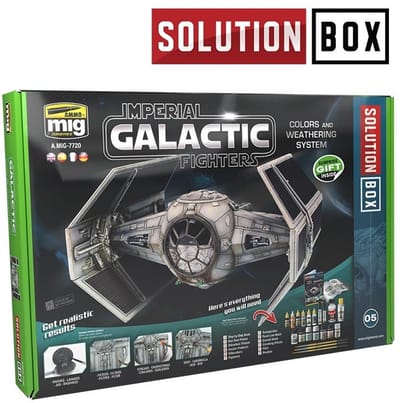 AMMO by Mig Jimenez Modelbouwdecoratie - MIG 7720 How to Paint Galactic Fighters - Solution Box Effecten set