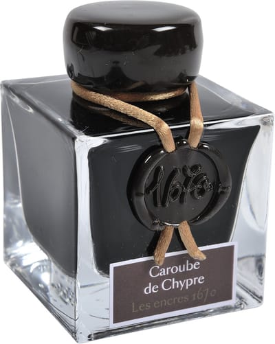 Jacques Herbin Vulpen inkt - Inkt 1670 - Caroube de Chypre - 50 ml - Bruin - gouden glitters