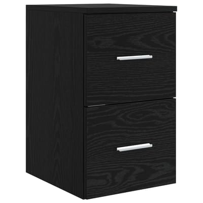 vidaXL - Badkamerkast - Tussenin - Zwart - eiken - 30 - x - 41 - x - 50 - cm - Bewerkt - hout
