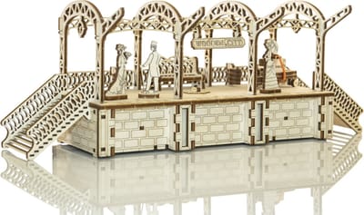 Wooden City Treinstation - Houten Modelbouw