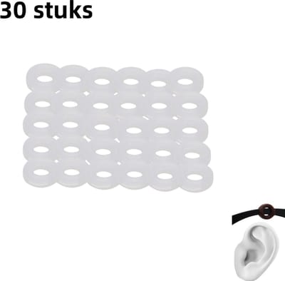 30-pack - Antislipbrillenhoezen - Siliconen vaste oorhaakbeugels - Kinderbrillenpootjes met anti-valvoetjes - Wit