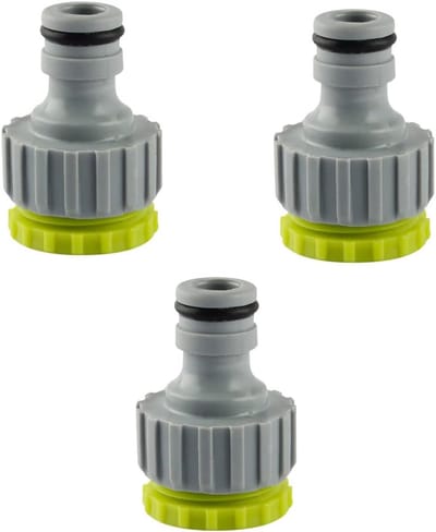 Kraanaansluiting - 1/2 inch - 3/4 inch - 2-in-1 tuinkraanaansluiting - slangaansluitset - voor tuinirrigatie - kunststof tuinslang - schroefdraad - aansluiting - kraanadapter (3 stuk)