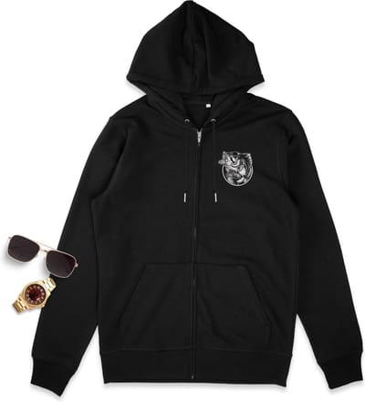 Stanley/Stella - Hobby- en sport vissers Dames en Heren Hoodie met rits - zwart - Maat S