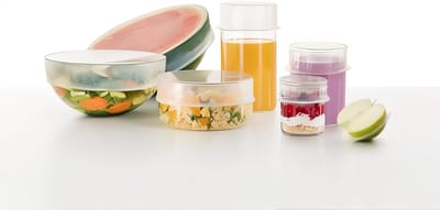 Famanu - Herbruikbare siliconen flexibele deksel Set van 6. Set bevat: (2) 3.3" Deksel, (1) 4.5"Llids, (1) 6" Deksel, (1) 8" Deksel, (1) 10.2" Deksel