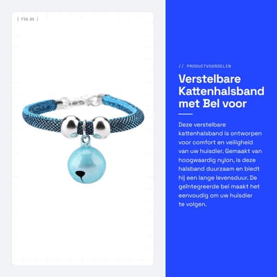 Dailygoods- Kattenhalsband Verstelbaar - Kattenhalsband met Bel - Kattenhalsband Veiligheidssluiting - Kattenhalsband Nylon - Kattenhalsband Compact - Duurzaam Materiaal - Huisdierhalsband