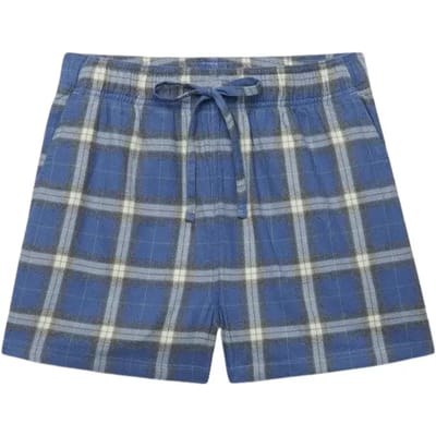 Superdry Katoenen Geruite Elastische Shorts Blauw Grootte: 34