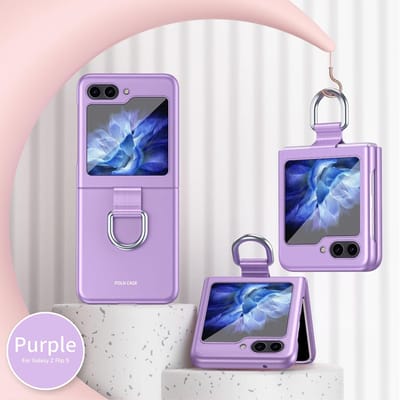 Coque de téléphone Ring Frosting pour Samsung Galaxy Z Flip 6 5 Flip6 Flip5 ZFlip5 5G Antichoc Anti-chute Housse de protection Galaxy Z Flip5